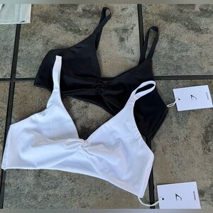 Gymshark Elevate Twist Front Sports Bra Bundle Size Small NWT Black White